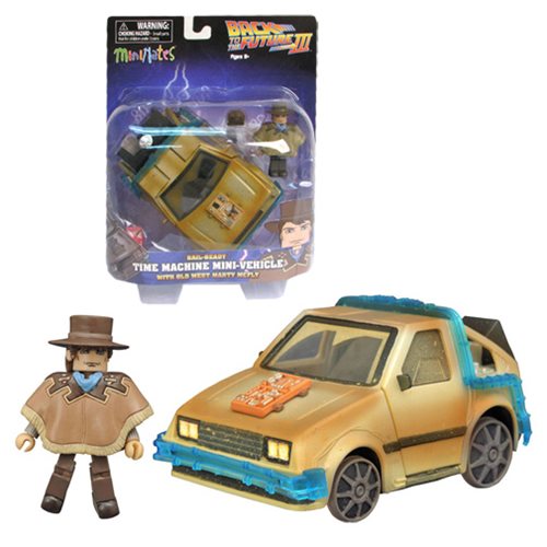 Back to the Future Part III Minimates Rail Ready Time Machine and Marty Set